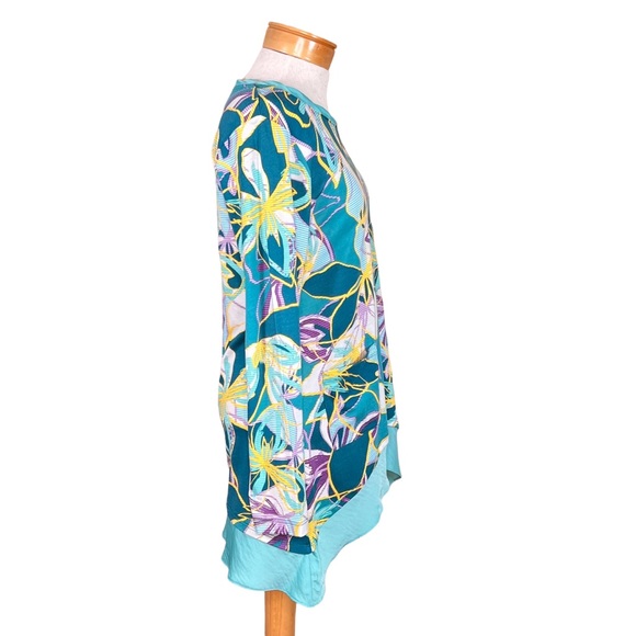 LOGO Lori Goldstein Tropical Print Tunic with Pockets XS-S - Picture 14 of 14